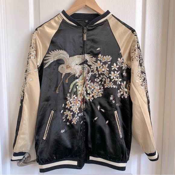 Vintage women hand make embroidery two side jacket